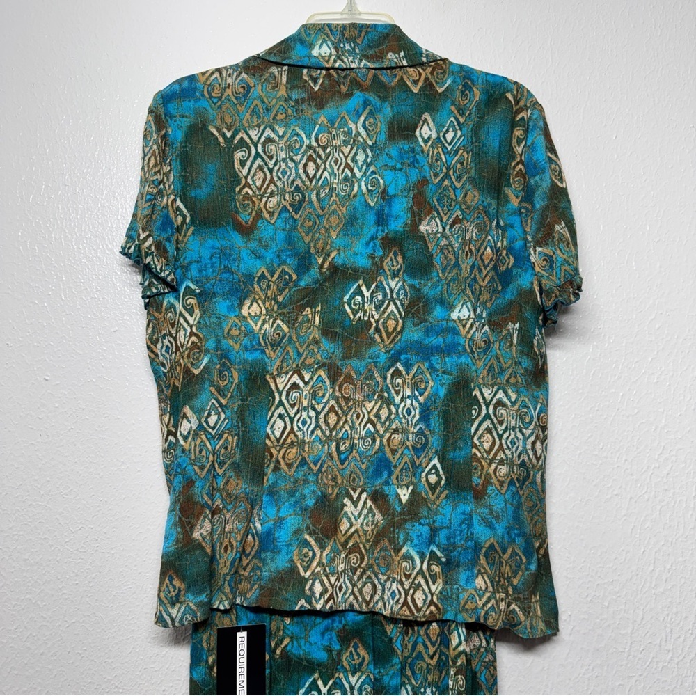 Vintage Requirements Teal & Brown Geometric Skirt Set - Picture 4 of 5